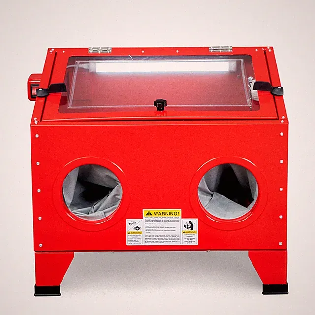 25 Gallon 40-80PSI 5CFM Bench Top Air Abrasive Sand Blast Blaster Cabinet Red